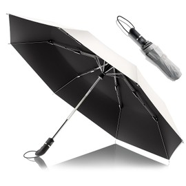 Raplu 【Strong Against Rain and Wind Even on Rainy Days】 Large, Durable, Foldable Umbrella, Sun Umbrella, One-Touch, UV Protection, Men's, Women's, white