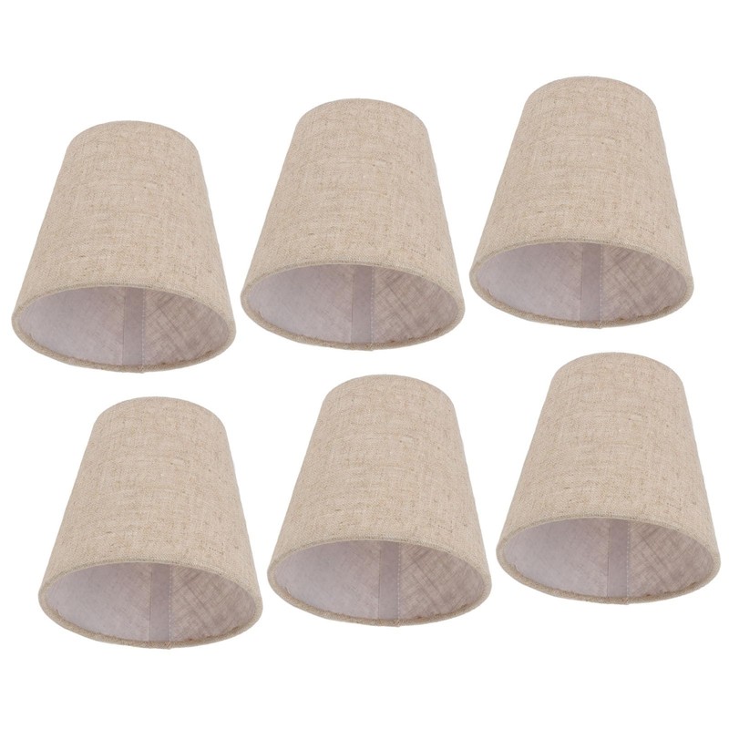 Small Lamp Shades,6Pcs Clip On Lamp Shade,Drum Linen Fabric Small