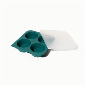 Anyday 1/2-Cup Silicone Freezer Tray with Silicone Lid for Food Storage, Rice, Stock, Leftovers | Plastic-Free Freezer Container | Soup Molds for Meal Prep Portions | 4 Oz / 125mL Freezing Tray