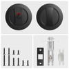 Aglehome Matte Black Pocket Door Hardware with Indicator, Contemporary Privacy