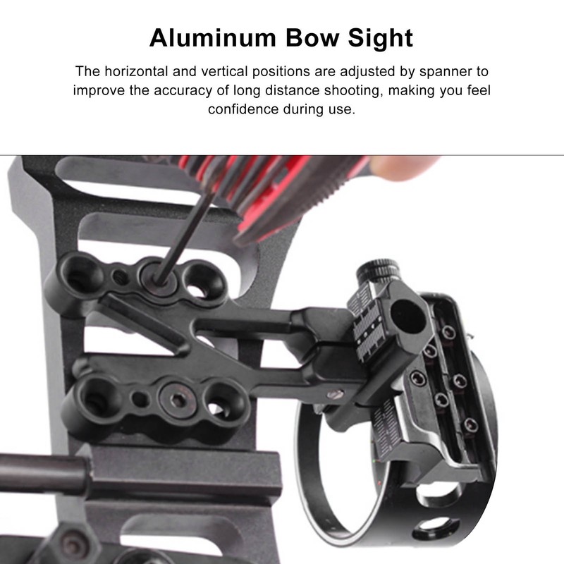 Bow Sight 5 Pin Archery Sight Aluminum with 0.019 Horizontal