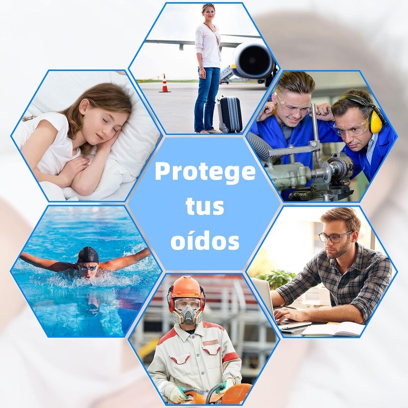 Tapones Oidos para Natación,Tapón Auditivo con Cable, Reutilizables