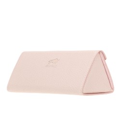 Solo Pelle Foldable Glasses Case Genuine Leather Portable Glasses Box Folding Glasses Case with Magnetic Closure Sunglasses Case for Men Women Children, Pink (nude pink)