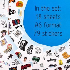Theatre Stickers, Drama Stickers for Water Bottles, Laptop - Musical Theater Gifts for Teen Girls, Theatre Decorations, Theatre Room Decor and Accessories, Gifts for Musical Theatre Lovers