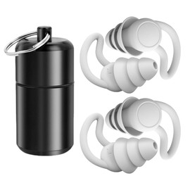 IKOPFLN Ohrstöpsel zum Schlafen,2 Paar Silikon Ohrstöpsel zum Schlafen,Motorrad Ohrstöpsel mit Alubehälter,32 dB zur Geräuschreduzierung zum Lärm Reduktion, Seitenschläfer, Schnarchen, Arbeiten