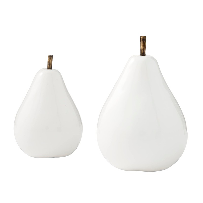Mud Pie Ceramic Pear Sitters, White