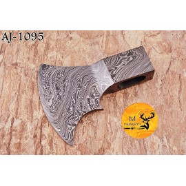 M Damascus CUSTOM MADE FORGED DAMASCUS STEEL AXE HEAD HATCHET INTEGRAL VIKING TOMAHAWK 1095