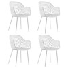 COSTWAY Set Of 4 Modern Dining Chair Ergonomic Reclining Backrest