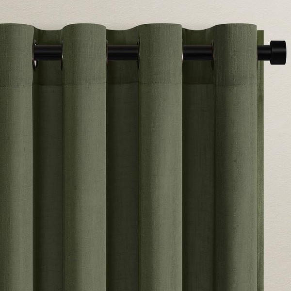 Topfinel Curtains Green for Children's Room Curtains with Eyelets Short