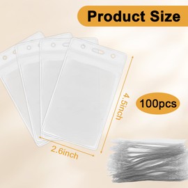 100PCS Clear Plastic Luggage Tags Bulk,Bag Tags for Luggage Backpacks, ID Card Badge Label Holder,for Suitcases, Backpacks,Office Business Travel Supplies