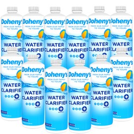 Doheny's Pool Water Clarifier | 100% Professional Grade | Clarifies Cloudy Pool Water | Binds Together Small Particles | for Sand & Cartridge | Set of (12) - 32 Ounce Bottles