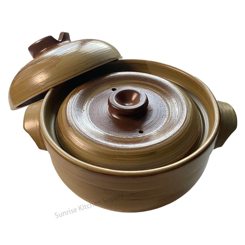 SUNRISE Donabe Hot Pot (Double Lid #8, 3 QT)