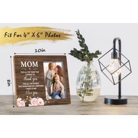 Qiwog Mother Photo Frame - Mom Thank You And I Needed To Say I Love You - Best Mom Ever Wooden Tabletop Picture Frame With Stand - Birthday Mother's Day Gift For Mom From Daughter Son -B(25)