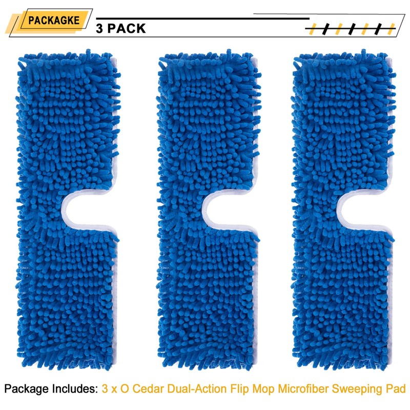Dust Mop Replacement Heads, 18 Inch, 3-Pack – Microfiber Flip