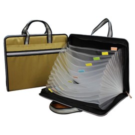 MT's SHOP OF337 Document File, A4, 13 Pockets, Classification Storage, Portable, Waterproof, Bag, Clear Holder, Handbag,