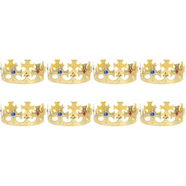 FRCOLOR Pack of 8 Crown Headband Queen Cosplay Party Plastic Royal King Crowns Royal King for Men Cosplay Crown Golden King Crown Dress Man Boy Girl Plastic Photo
