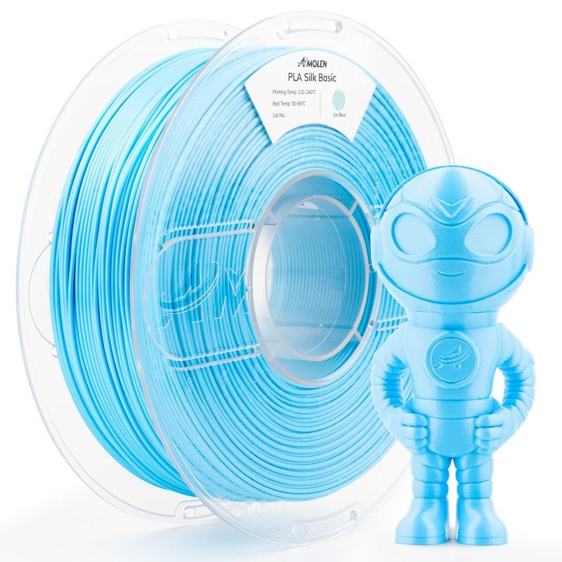 Amolen PLA Silk Basic 3D Printing Filament, 1.75mm:_Silk Cucumber Green_US