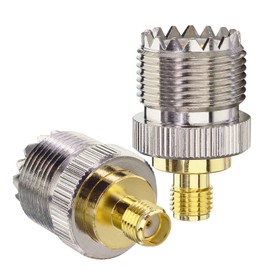 BOOBRIE 2-Pack SMA Female to UHF Female SO239 SO-239 Connectors RF Two Way Radio Coax Adapter SMA to SO239 PL259 Convertor for CB Ham Radio Walkie Talkie Amateurs Baofeng Uv-5R