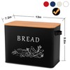 E-far Bread Box for Kitchen Countertop, Metal Bread Storage Container