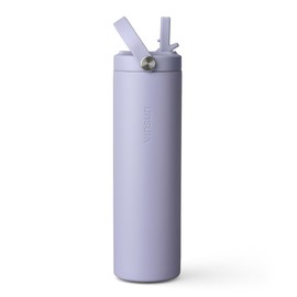 Vinsun Drinking Bottle Stainless Steel Purple 750 ml - Straw, Leak-Proof, Double-Walled Insulated, BPA Free - Lightweight Thermal Flask for Fitness, School, Office, Travel