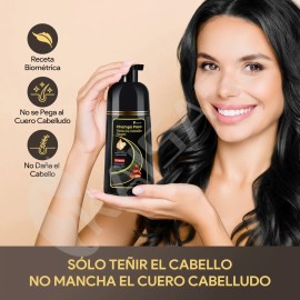 Kaisasa® Shampoo Con Tinte Cubre Canas Con Aceite De Argán - Negro-2 unidades
