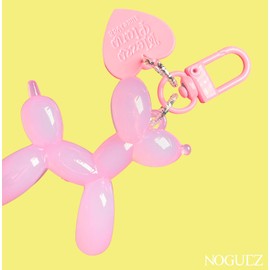 Noguez. Llavero con Forma de Globo en Figura de Perro y Corazón, Accesorio para Llaves de Coche o Casa, Dijes para Mochilas y Bolsas, Regalo para Mujeres y Niñas.