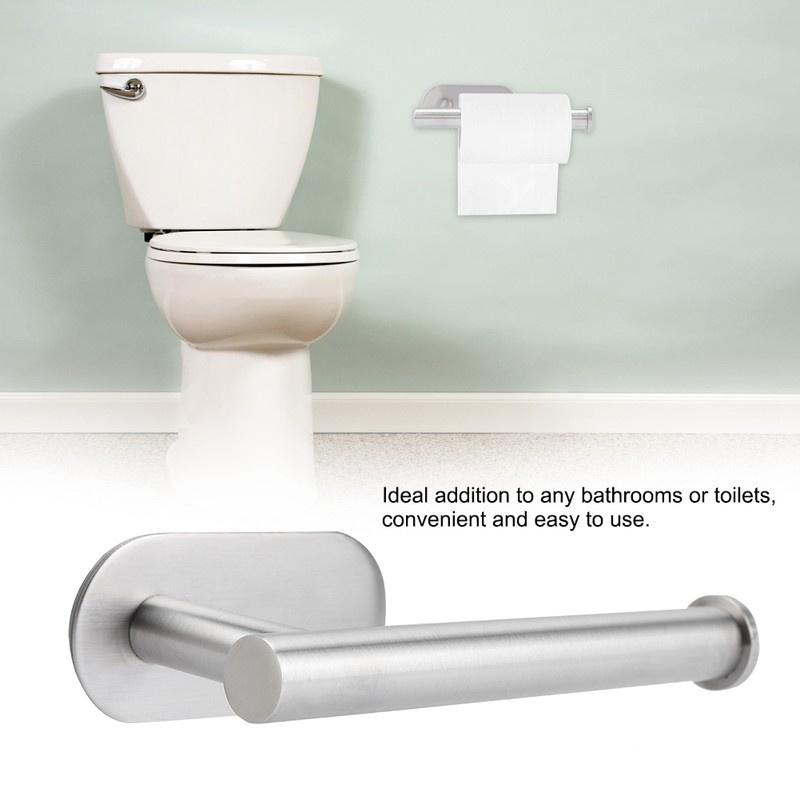 Wall Mount Single Toilet Paper Holder Stainless Steel Tissue Roll