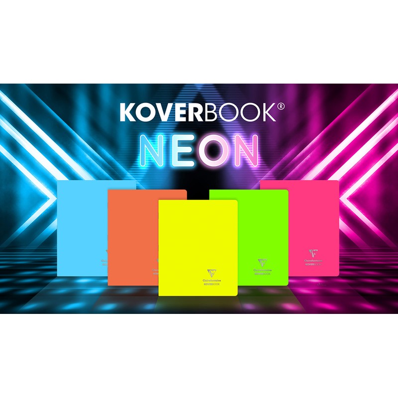 Clairefontaine 941723C Koverbook Neon Stapled Cover Polypropylene Opaque 11 x