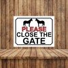 SHAWPRINT PLEASE CLOSE THE GATE HORSE THEME METAL SIGN 267MM