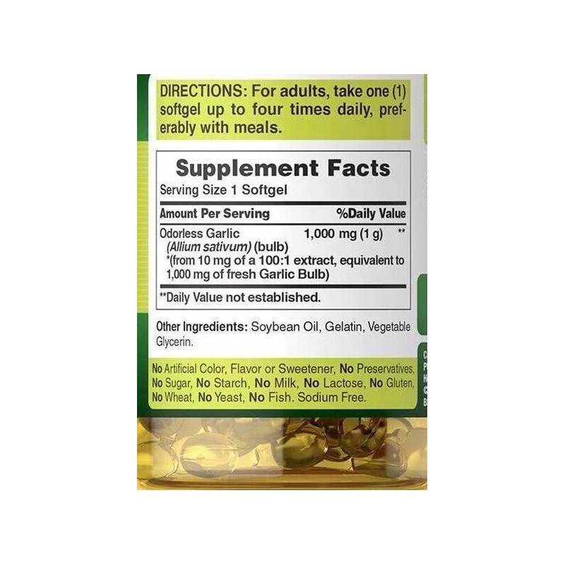 Puritan's Pride 3 Pack Garlic Extract Odorless 1000 mg 300