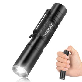 BORUIT RJ13 Rechargeable Tactical Flashlight Super Bright, 5 Modes Led EDC Flashlights with Clip, IP66 Waterproof for Camping Home Emergency Rescue Hunting Repair, Gifts for Men