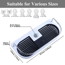 H Hawsam No Drilling Shower Shelf Caddy for Shower Rail - Bathroom Rack Organizer Holder for Shampoo, Fit 19mm - 25mm Rail