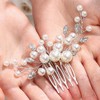 Wedding Bride Pearl Hair Combs Silver Rhinestone Bride Wedding Hair