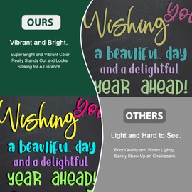 SILENART Green Window Chalk Markers for Car - Liquid Chalk Markers for Chalkboard Blackboard Glass Mirror Dry Erase Calendar Board Memu Board - Chalk Pen with Washable Paint - 8 Pack