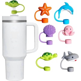 Tapón para pelotas deportivas de fútbol, tapa de pajita de silicona con diseño de dibujos animados para vasos y tazas, tapas de silicona para popotes de 10 mm, fundas reutilizables para pajitas