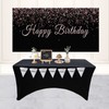 Yoquare 2 Pack Black 6FT Rectangular Spandex Table Cover -