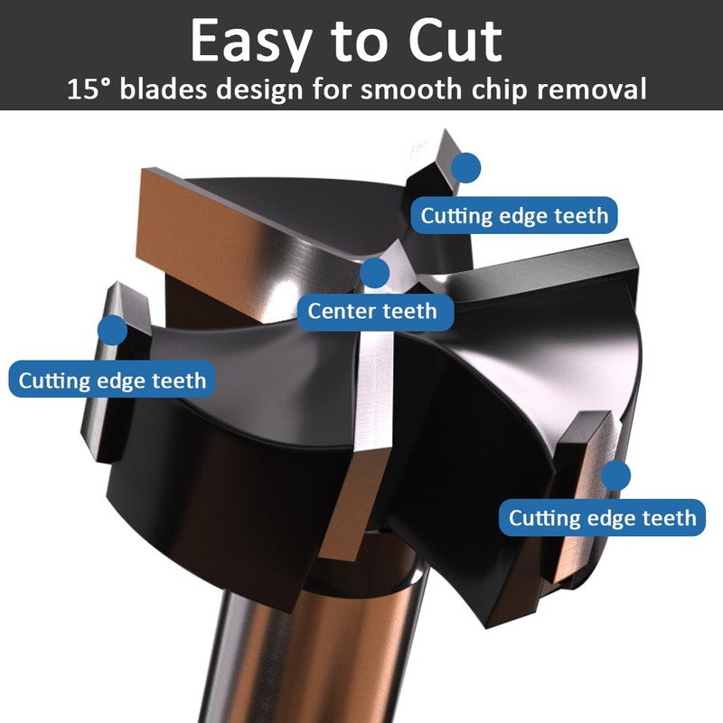 10PCS Forstner Drill Bit,Carbide Tipped Forstner Bit for Hard Wood,