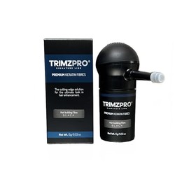 Trimzpro Signature Keratin Hair Fibres 14g - 10 Shades | Instant Thickening & Concealing Powder | Lock-In Tech for Natural Look & Durability | Hair Volumizer for Men & Women, BLACK