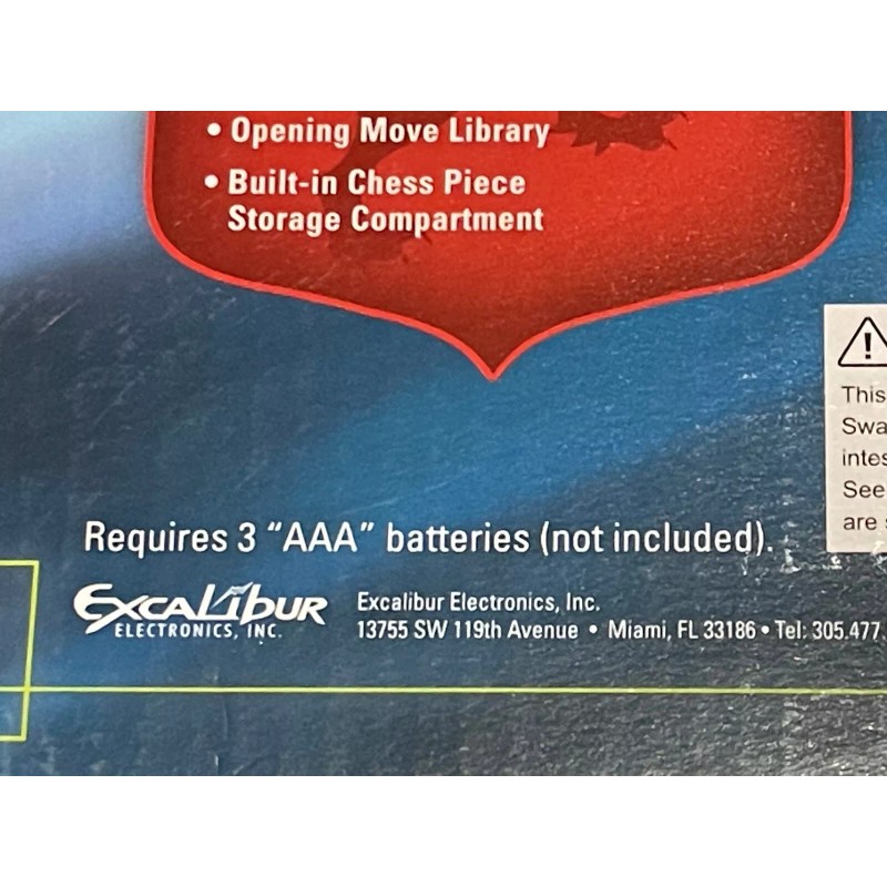 EXCALIBUR ELECTRONICS SABER IV COMPUTER Chess Set - BRAND NEW