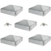 IRONTITE® 5 Pack Metal Fence Post Caps 3x3 Galvanised, Newel