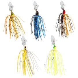 Chatterbait, Perch Bait, Spinner Bait, 5 Pieces 15 g Artificial Bait Set for Predator Fishing, Ideal for Cloudy Water and Dense Vegetation, Chatterbait Pike, Perch (Hook Size 3/0)