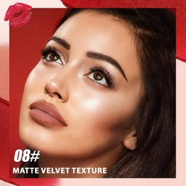 BINGBRUSH 2in1 Gradient Lip Liner & Lipstick Combo,Matte Longwear Waterproof Lip Pencil with Cone Tip,Smudge Proof Crayon for Flawless Ombre Contour,Women's Long Lasting Makeup Set (8#Maple Rush)