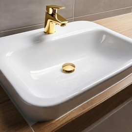 Decorniqu Bathroom Pop up Drain Without Overflow Vessel Sink Strainer with Detachable Filter Basket Anti-Clogging and Anti-Explosion Sink Pop Up Drain Stopper Hair Catcher Strainer