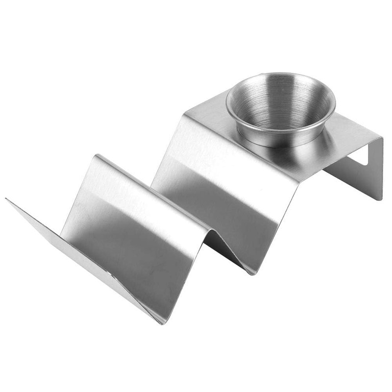 Stainless Steel Taco Holder, Silver Pancake Stand Rack with Sauce