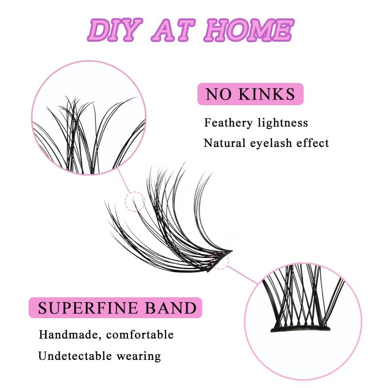 Lash Clusters, 100Pcs DIY Individual Eyelash Extenisons Natural Look D