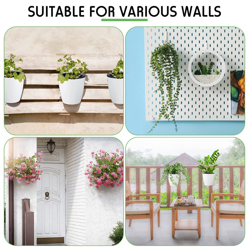 Yungyan 20 Sets 5" Self Watering Hanging Planter White Lazy