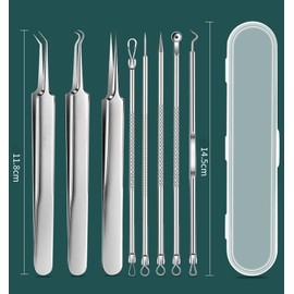 Blackhead Removal Tool Set with Premium Stainless Steel Tweezers for Safe and Effective Blackhead Removal, Including Ingrown Hair Extraction Tool