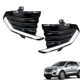 Nurniacl 1 Pair Front Bumper Fog Light Cover Left and Right Side Replacement for XT5 2017 2018 2019