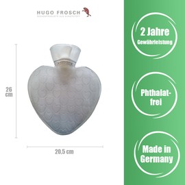 Hugo Frosch Wärmflasche Herz 1,0 l mit Strickbezug "Bavaria"