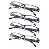 4-pack Rectangular Reading Glasses with Spring Hinges Includes Sunshine Readers